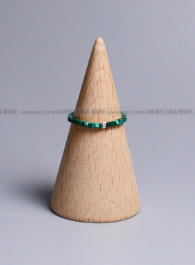 Ciel孔雀石戒指关节戒迷你小尾戒