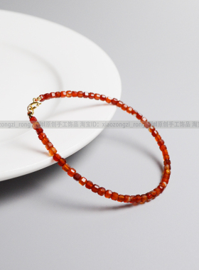 Ciel女红玛瑙原创方块珠手链