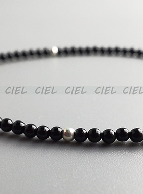 Ciel原创黑玛瑙手链极细2mm显白