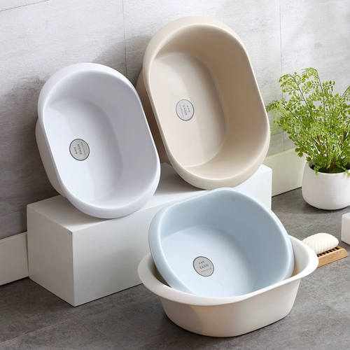 Большой прямоугольный пластиковый милый таз для домашнего использования для школьников для стирки, увеличенная толщина