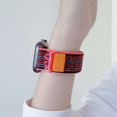 适用苹果手表新款拼色创意表带iwatch8765运动s9表带舒适透气回环 - 图2