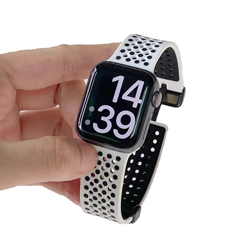 夏天新款双色硅胶磁吸iwatch表带适用苹果applewatch9876手表女男 - 图3