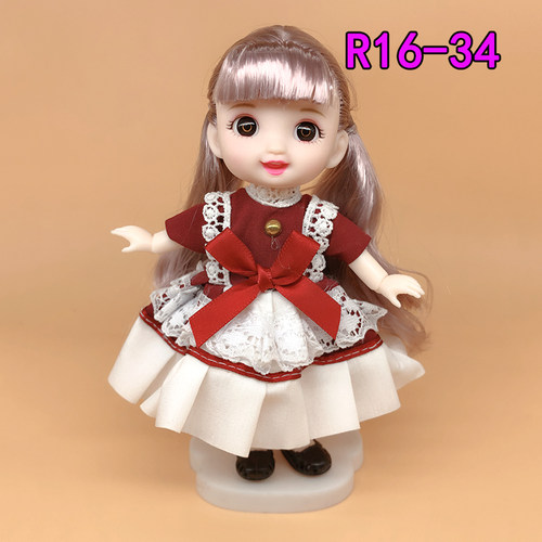 6寸16cm8分多款多样儿童换装时尚衣服女孩精致洋娃娃公主生日玩具 - 图2