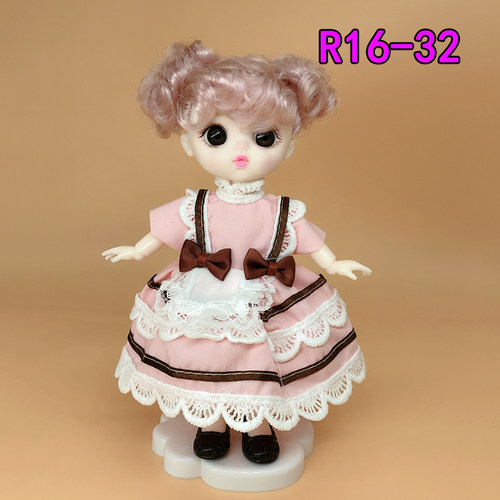 6寸16cm8分多款多样儿童换装时尚衣服女孩精致洋娃娃公主生日玩具 - 图1