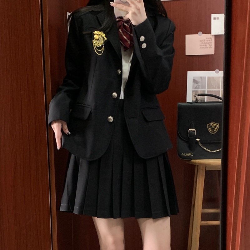 川岛田家jk西装外套校供基础款制服女学院风西服校服套装日系春季-图0