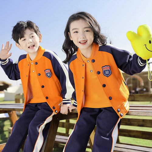 小学生校服棒球服春秋款绿色幼儿园园服夏天儿童班服纯棉四件套装 - 图2