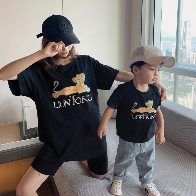 妈定制狮子王亲子装珠片绣花 恤短袖夏季一家三口全家装潮 T 陈大猪 L 妈定制狮子王亲子装珠片绣花 恤短袖夏季一家三口全家装潮 T 陈大猪 L