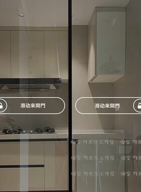 滑动开门创意设计玻璃门贴纸