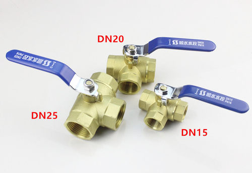 铜L型 T型三通球阀 2分3分4分6分1寸 一进二出阀门 三通水阀开关 - 图2