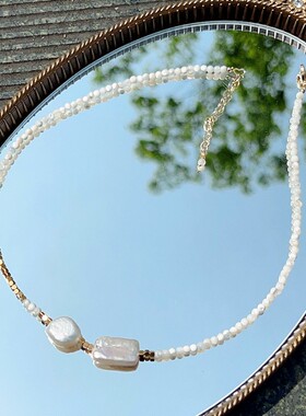 珍珠项链颈链短款天然项圈颈饰女