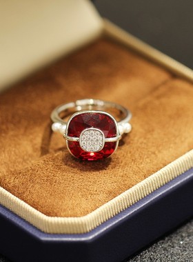 欧美风人造水晶两用多色夸张戒指