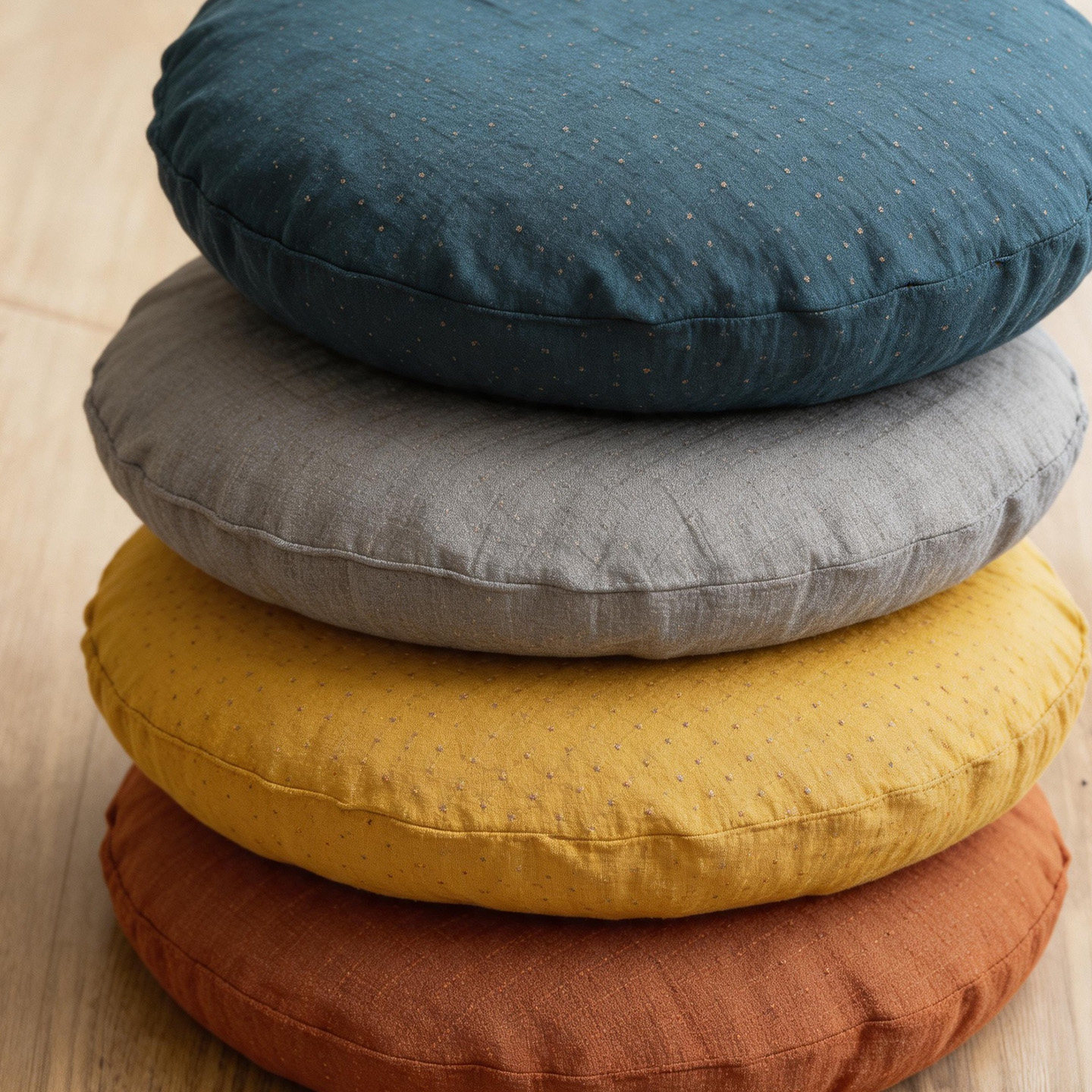 Pure cotton cushion round bay window cushion removable and washable A