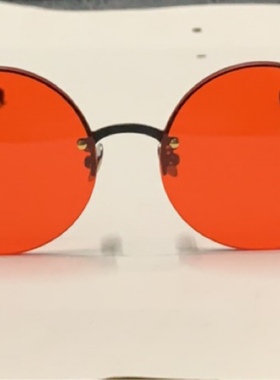 出口韩国/红色圆太阳镜开车男女专用出行旅游拍照墨镜LC070