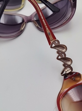 棕黑渐变宽框墨镜女款复古大气设计棕色渐变镜片防紫外遮阳CE454