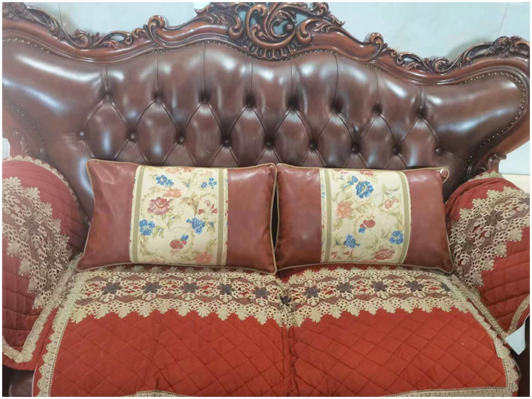 沙发靠垫抱枕客厅腰靠长方形皮沙发靠背美式腰枕欧式抱枕套靠枕 - 图2