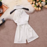 Весенний летний комбинезон, шорты без рукавов, штаны, с открытой спиной, городской стиль, свободный крой