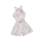 Весенний летний комбинезон, шорты без рукавов, штаны, с открытой спиной, городской стиль, свободный крой