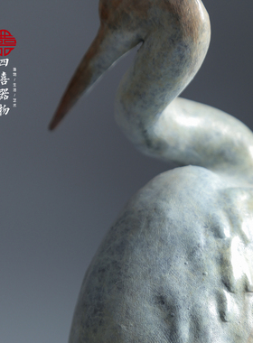 国风清雅【一路顺遂】青铜鸟艺术品 苍鹭家居茶室摆件