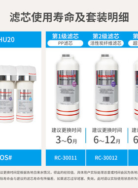 霍尼韦尔净水器滤芯HU-20/10/CP-50/40/60/PP/MS/ACF等适用滤芯