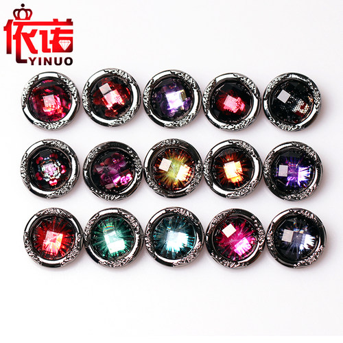 女大衣纽扣外套风衣毛呢睡衣印花树脂彩色装饰圆形钮扣扣子 - 图1