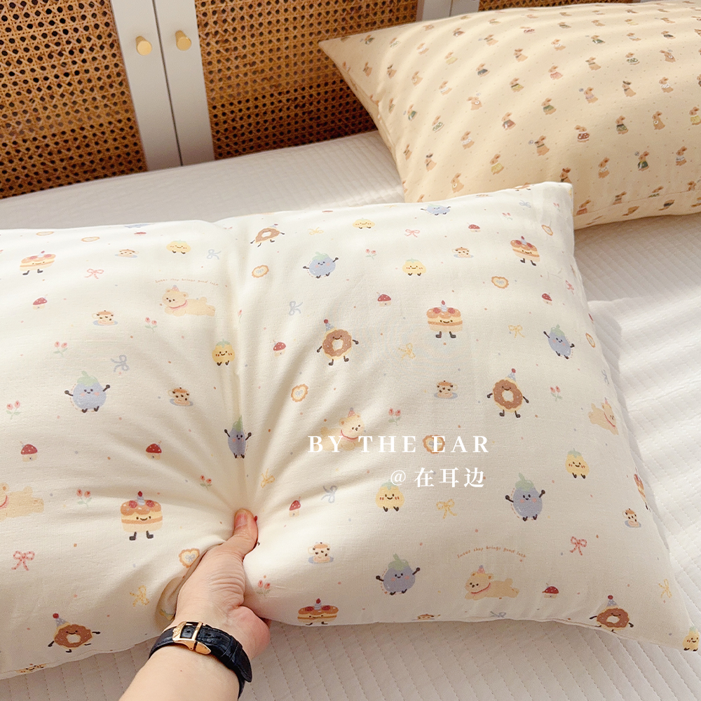 在耳边小清新碎花A类全棉双层纱枕套柔软纯棉单品单人枕套一对拍2 - 图2