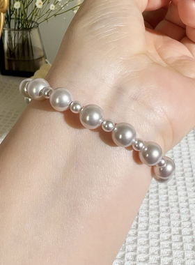 曼塔玫瑰珍珠手链女 叠戴手串轻奢小众设计感高级气质玫瑰珐琅彩