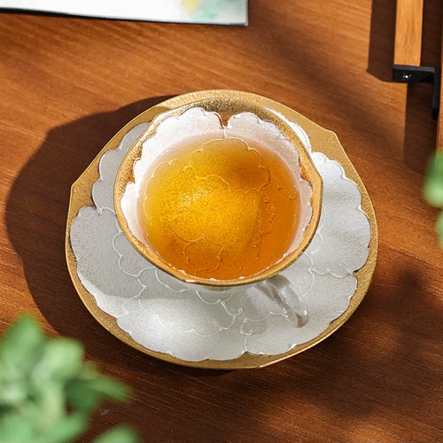 日本有田烧文山窑手工陶瓷咖啡杯手绘牡丹花红茶杯下午茶杯碟套装 - 图2
