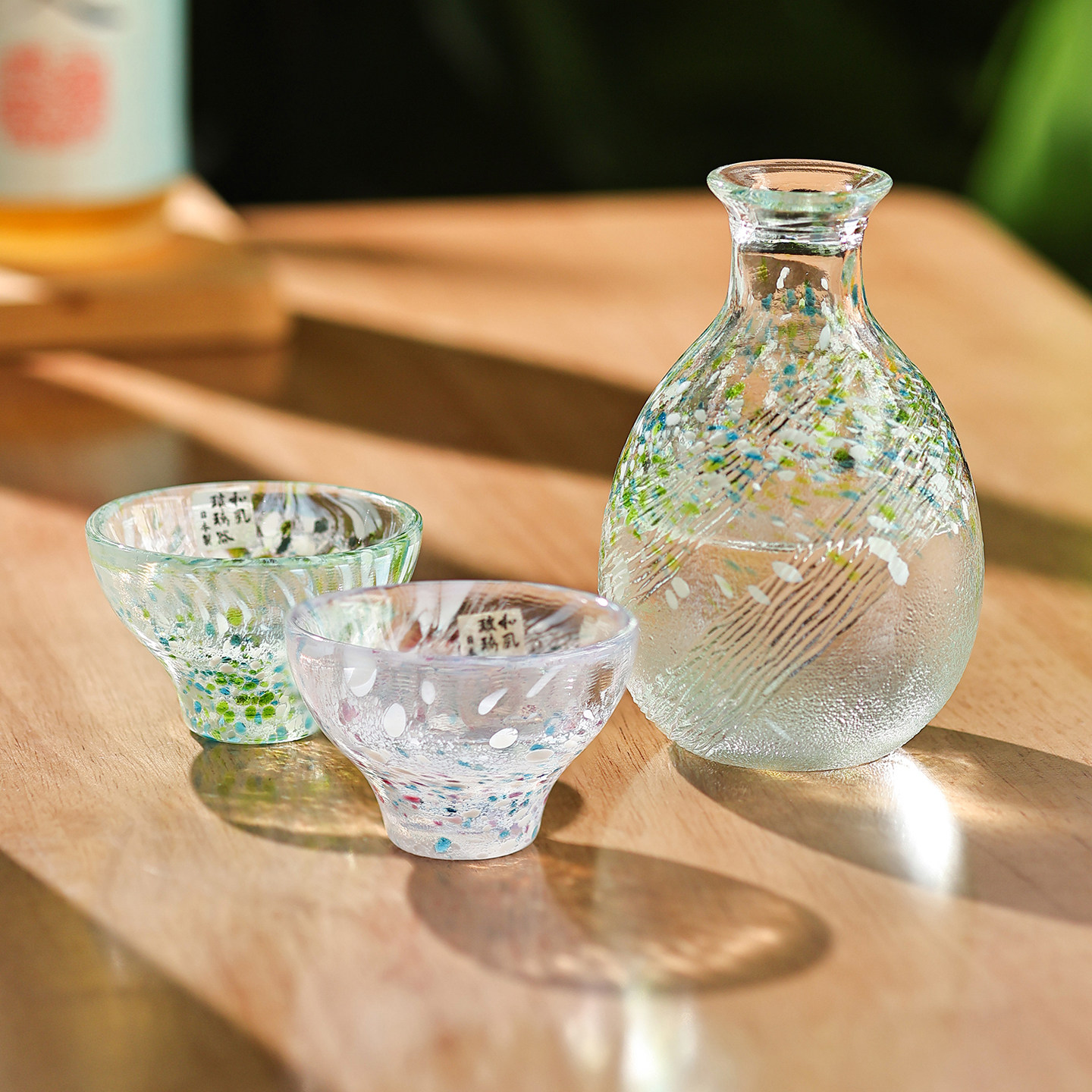 日本进口东洋佐佐木手工玻璃四季酒具彩色小酒杯清酒壶酒杯礼盒装,淘宝优惠券,粉丝福利购,淘宝优惠卷
