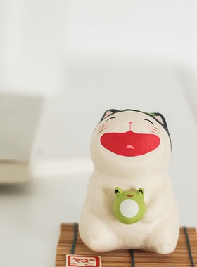 龙虎堂和纸日式猫咪摆件