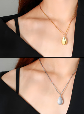 钛钢水滴形骨灰盒项链纪念礼物