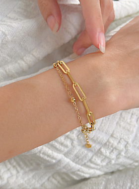 女款轻奢回形针手链送女友礼物