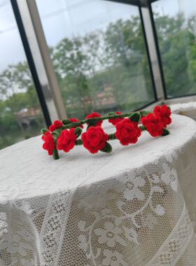 扭扭棒成品簪花花环超仙儿童新娘伴娘头饰永生花环
