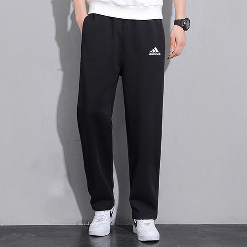 Adidas阿迪达斯男裤子2026春夏季新款针织休闲长裤透气直筒运动裤 - 图0