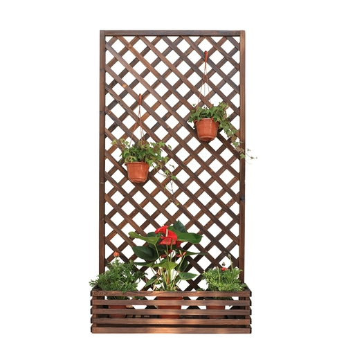 Стеновая комната с твердым деревом Стены висят цветочная подставка декоративная анти -коррозионная деревянная подвеска балкон для цветочного горшка подвесная стойка железной стенд на стене