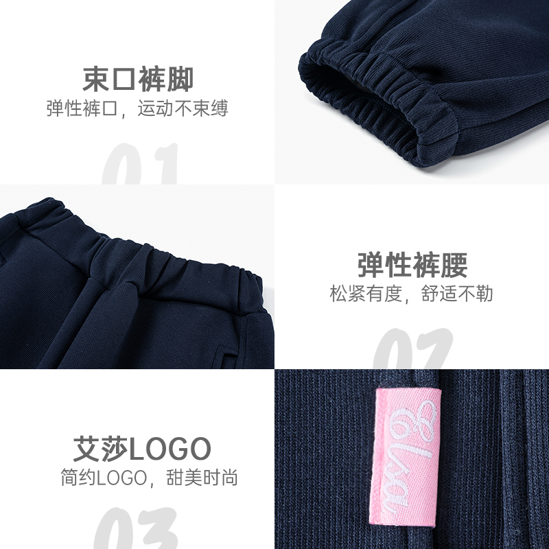 女童裤子春装2025新款春秋小女孩卫裤公主束口裤儿童薄款运动裤夏