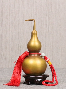 开盖空心黄铜八卦铜葫芦摆件挂件