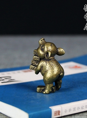 小猪手把件古玩铜器