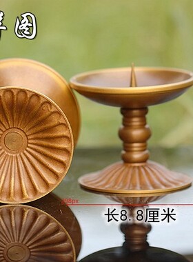 纯铜烛台摆件供佛中式蜡烛台复古蜡台铜烛台家用普通大号结婚烛台