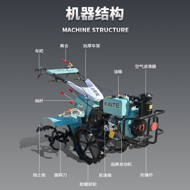 时谷新款中耕机四驱柴汽油耕地家用多功能开沟旋耕机微耕机,淘宝优惠券,粉丝福利购,淘宝优惠卷