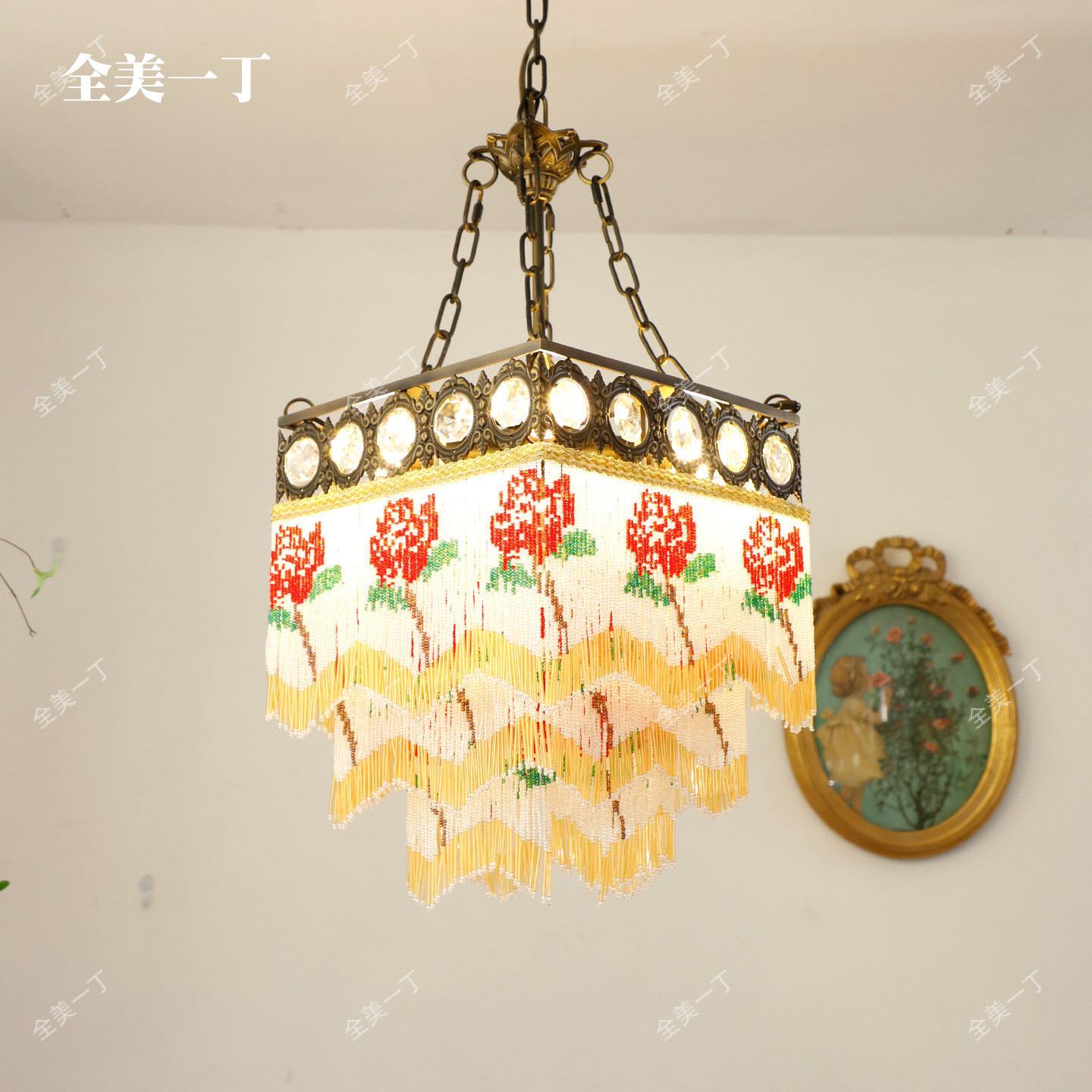 全美一丁 法式复古卧室床头吊灯玫瑰高端设计感书房餐厅小吊灯,淘宝优惠券,粉丝福利购,淘宝优惠卷