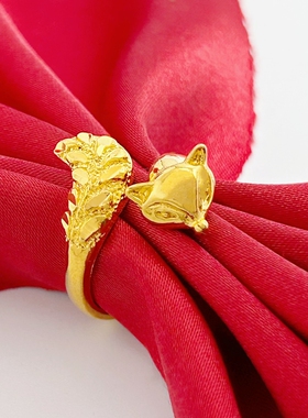 精品沙金戒指女长款镂空几何开口指环均码个性夸张镀金饰品