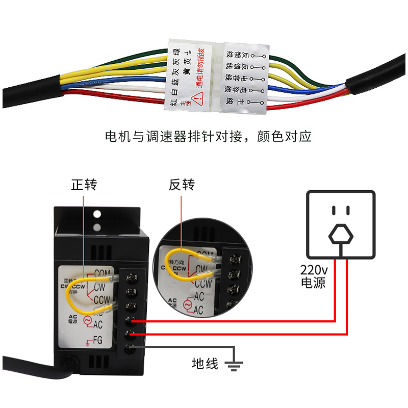 单相电机马达电子调速器交流220v6W-400W旋钮调速控制正反转速度-图1