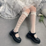 Белые кружевные носки, японские милые гольфы, рыболовная сеть с бантиком, стиль Лолита, средней длины