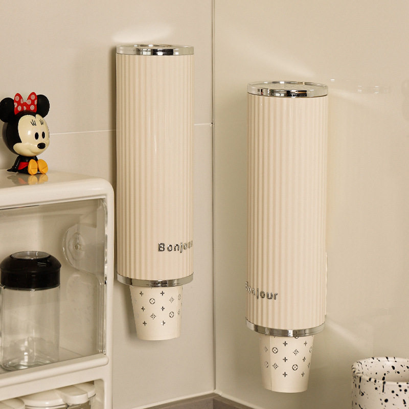 一次性杯子取杯器壁挂式纸杯架水杯收纳盒饮水机置物架防尘免打孔,淘宝优惠券,粉丝福利购,淘宝优惠卷