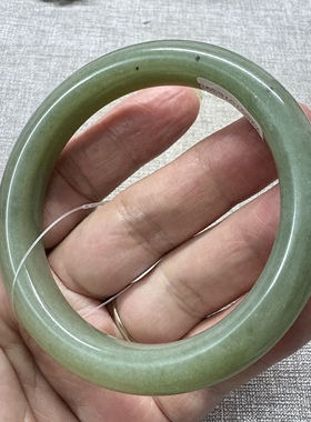 天然和田玉新疆且末翠青满翠点墨青花福镯正圈复古国风显白平安镯