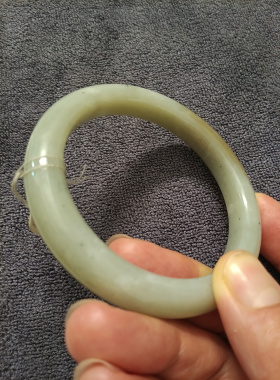 和田玉且末蓝带糖高透美人条手镯