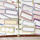Sandra notebook sticker title label color strip