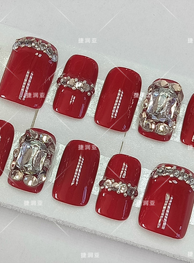 手工定制假指甲穿戴甲显白美甲