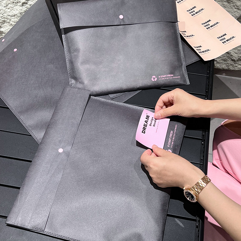 高级服装无纺布包装袋定制LOGO加厚T恤环保暗扣礼品袋衣服自封袋,淘宝优惠券,粉丝福利购,淘宝优惠卷