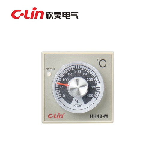 欣灵牌HH48-M(E5C2) K 0-400℃指针式温控仪表温控器加底座卡导轨 - 图1